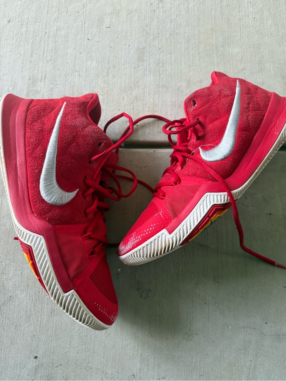 Nike Kyrie 3 High-Top Sneakers with White Swoosh
